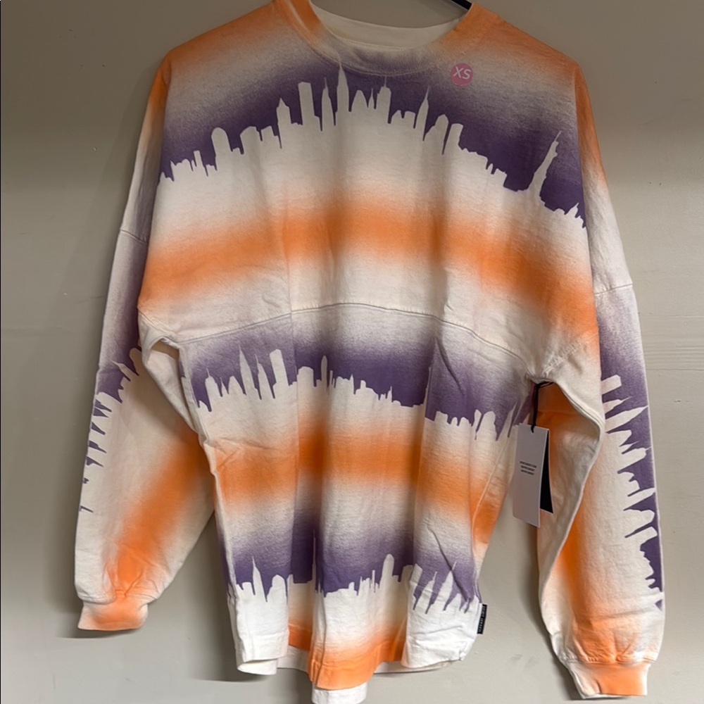 Spirit jersey “Old Skool” Orange and Purple Tie-Dye Oversized Tee
